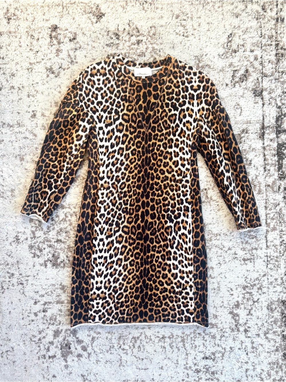 3.1 Phillip Lim 100% Cotton Leopard Animal Print Dress in Brown and Black